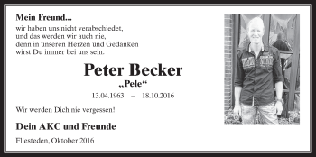 Anzeige von Peter Becker von  Sonntags-Post 