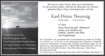 Anzeige von Karl-Heinz Neunzig von  Werbepost 