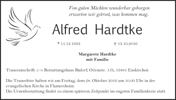 Anzeige von Alfred Hardtke von  Blickpunkt Euskirchen 