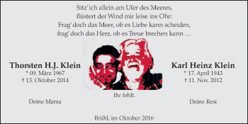 Anzeige von Thorsten und Karl Heinz Klein von  Schlossbote/Werbekurier 