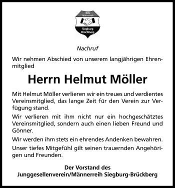 Anzeige von Helmut Möller von Kölner Stadt-Anzeiger / Kölnische Rundschau / Express