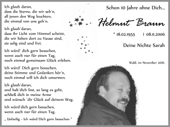 Anzeige von Helmut Braun von  Blickpunkt Euskirchen 