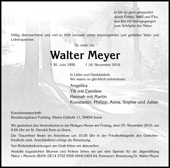 Anzeige von Walter Meyer von Kölner Stadt-Anzeiger / Kölnische Rundschau / Express