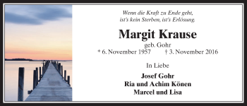 Anzeige von Margit Krause von  Werbepost 