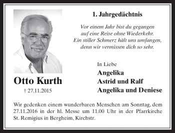 Anzeige von Otto Kurth von  Werbepost 