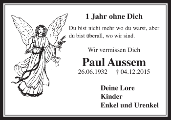 Anzeige von Paul Aussem von  Werbepost 