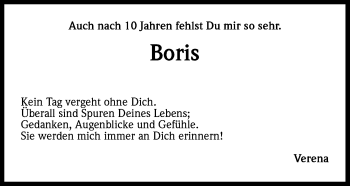 Anzeige von Boris  von Kölner Stadt-Anzeiger / Kölnische Rundschau / Express