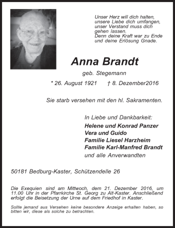 Anzeige von Anna Brandt von  Werbepost 