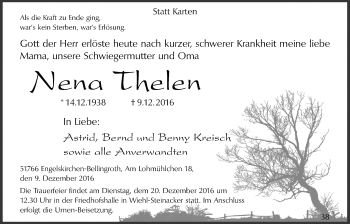 Anzeige von Nena Thelen von  Anzeigen Echo 