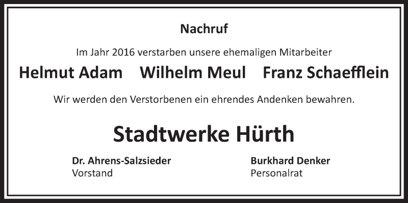  Traueranzeige für Nachruf  vom 10.12.2016 aus  Sonntags-Post 