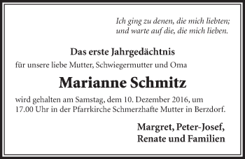 Anzeige von Marianne Schmitz von  Schlossbote/Werbekurier 