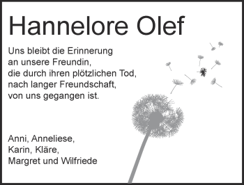 Anzeige von Hannelore Olef von  Blickpunkt Euskirchen 