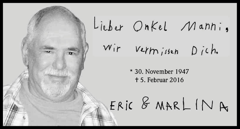  Traueranzeige für Manfred Klein vom 27.02.2016 aus Kölner Stadt-Anzeiger / Kölnische Rundschau / Express