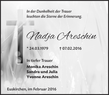 Anzeige von Nadja Areschin von  Blickpunkt Euskirchen 