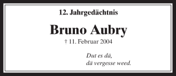 Anzeige von Bruno Aubry von  Werbepost 