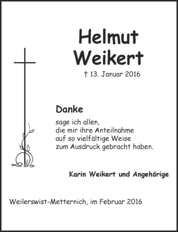 Anzeige von Helmut Weikert von  Blickpunkt Euskirchen 