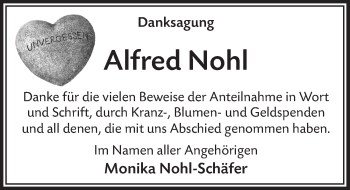 Anzeige von Alfred Nohl von  Anzeigen Echo 