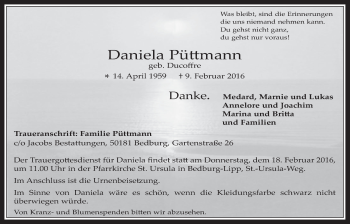 Anzeige von Daniela Püttmann von  Werbepost 