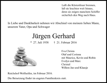 Anzeige von Jürgen Gerhard von Kölner Stadt-Anzeiger / Kölnische Rundschau / Express