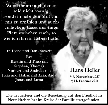 Anzeige von Hans Heller von Kölner Stadt-Anzeiger / Kölnische Rundschau / Express