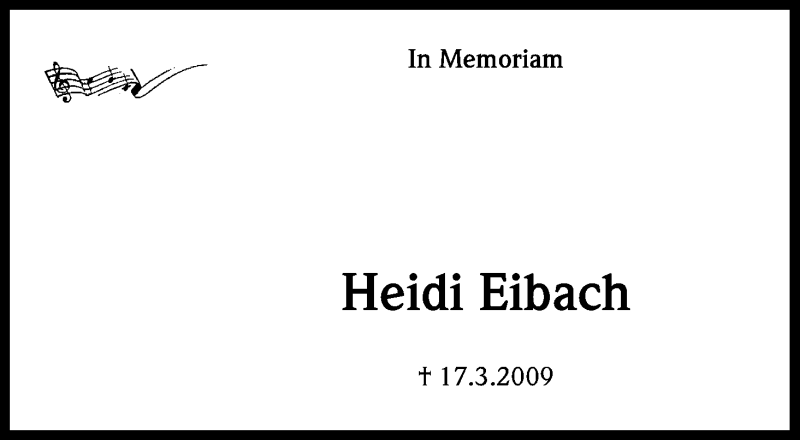  Traueranzeige für Heidi Eibach vom 17.03.2016 aus Kölner Stadt-Anzeiger / Kölnische Rundschau / Express