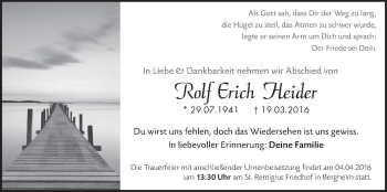 Anzeige von Rolf Erich Heider von  Werbepost 