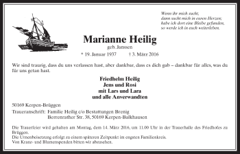 Anzeige von Marianne Heilig von  Werbepost 