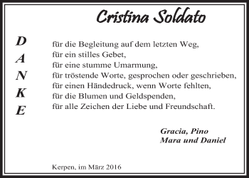 Anzeige von Christina Soldato von  Sonntags-Post 