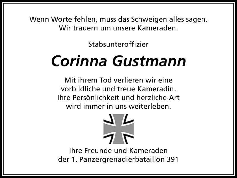  Traueranzeige für Corinna Gustmann vom 17.03.2016 aus Kölner Stadt-Anzeiger / Kölnische Rundschau / Express