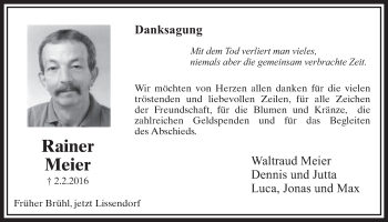 Anzeige von Rainer Meier von  Schlossbote/Werbekurier 
