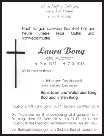 Anzeige von Laura Bong von  Wochenende 