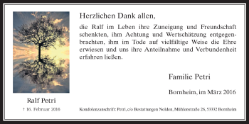 Anzeige von Ralf Petri von  Schaufenster/Blickpunkt 