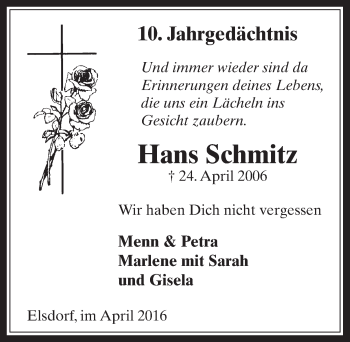 Anzeige von Hans Schmitz von  Werbepost 