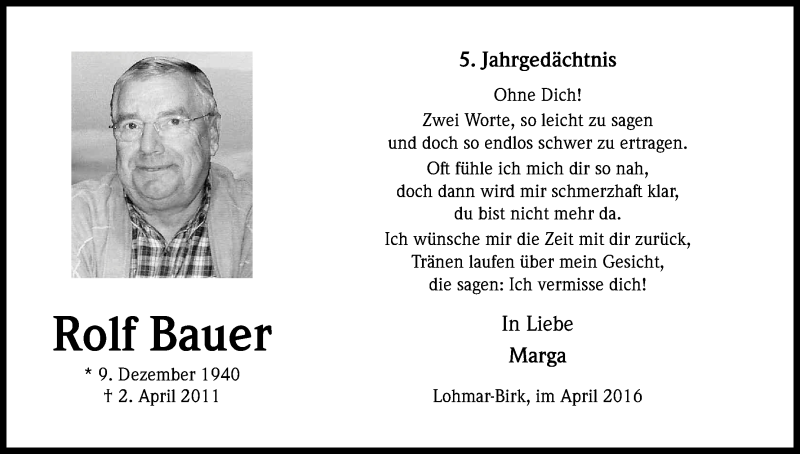  Traueranzeige für Rolf Bauer vom 18.07.2023 aus Kölner Stadt-Anzeiger / Kölnische Rundschau / Express