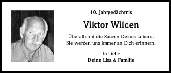 Anzeige von Viktor Wilden von Kölner Stadt-Anzeiger / Kölnische Rundschau / Express