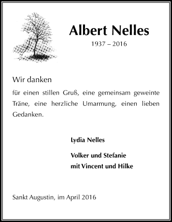 Anzeige von Albert Nelles von Kölner Stadt-Anzeiger / Kölnische Rundschau / Express