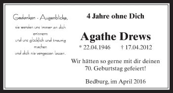 Anzeige von Agathe Drews von  Werbepost 