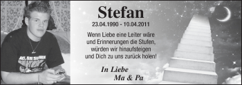 Anzeige von Stefan Stahlkopf von  Anzeigen Echo 