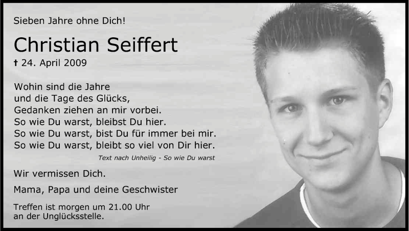  Traueranzeige für Christian Seiffert vom 18.07.2023 aus Kölner Stadt-Anzeiger / Kölnische Rundschau / Express