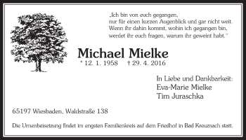 Anzeige von Michael Mielke von  Schaufenster/Blickpunkt 