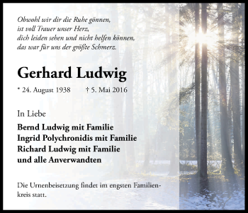 Anzeige von Gerhard Ludwig von Kölner Stadt-Anzeiger / Kölnische Rundschau / Express