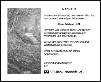Anzeige von Michael Hoff von Kölner Stadt-Anzeiger / Kölnische Rundschau / Express