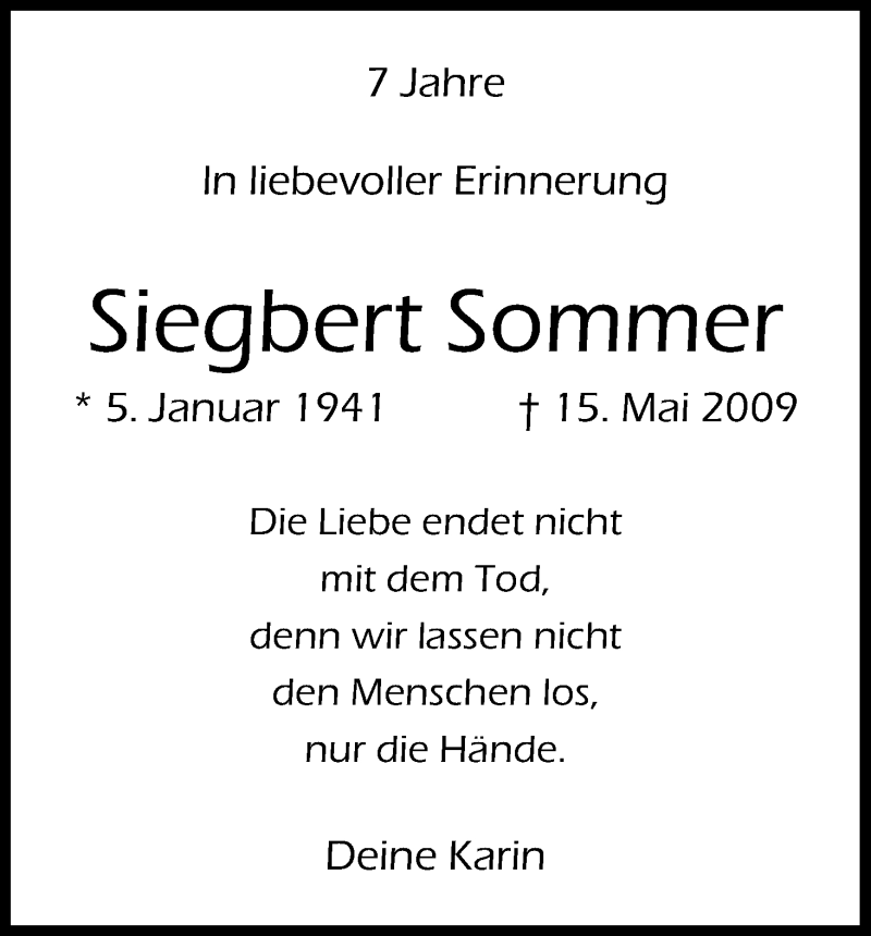  Traueranzeige für Siegbert Sommer vom 18.07.2023 aus Kölner Stadt-Anzeiger / Kölnische Rundschau / Express