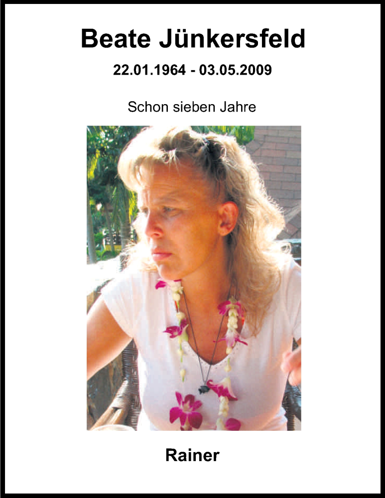  Traueranzeige für Beate Jünkersfeld vom 18.07.2023 aus Kölner Stadt-Anzeiger / Kölnische Rundschau / Express