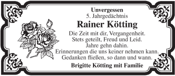 Anzeige von Rainer Kötting von  Lokalanzeiger 