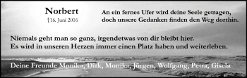 Anzeige von Norbert  von Kölner Stadt-Anzeiger / Kölnische Rundschau / Express