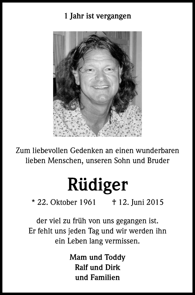  Traueranzeige für Rüdiger Heinrichs vom 18.07.2023 aus Kölner Stadt-Anzeiger / Kölnische Rundschau / Express