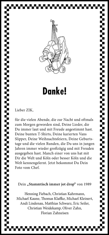 Anzeige von Zik  von Kölner Stadt-Anzeiger / Kölnische Rundschau / Express