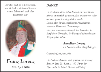 Anzeige von Hermann-Josef Schief von  Sonntags-Post 