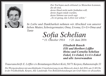 Anzeige von Sofia Schelian von  Werbepost 